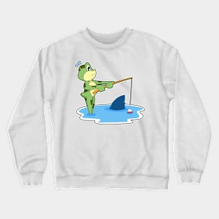 Frog Fishing Fishing rod Shark fin Crewneck Sweatshirt